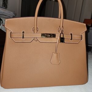 Inspired Tan Leather Handbag 35